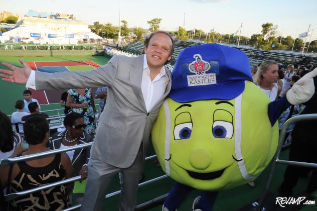 Washington Kastles owner Mark Ein and team mascot 'Topspin' welcome you to Kastles Stadium at The Wharf!